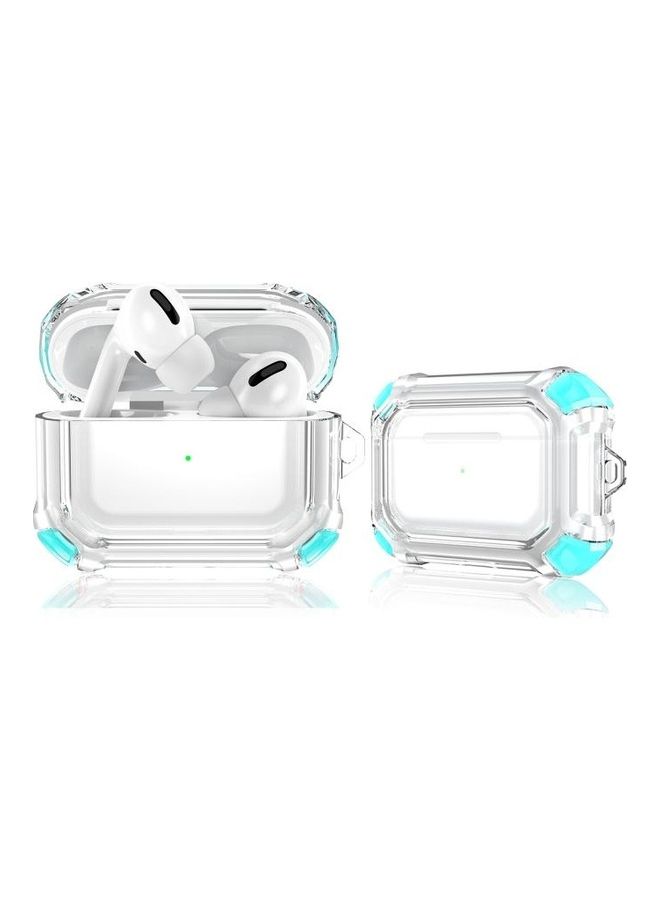 BGM Wireless Earphone Dual-color PC Protective Case with Hook For AirPods Pro Green - Image 2