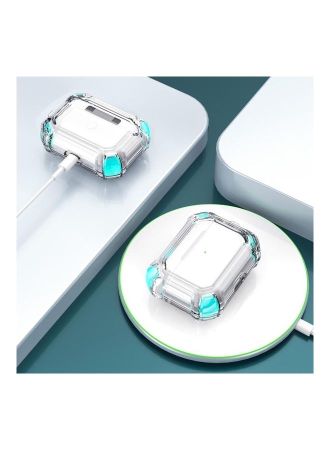 BGM Wireless Earphone Dual-color PC Protective Case with Hook For AirPods Pro Green - Image 5