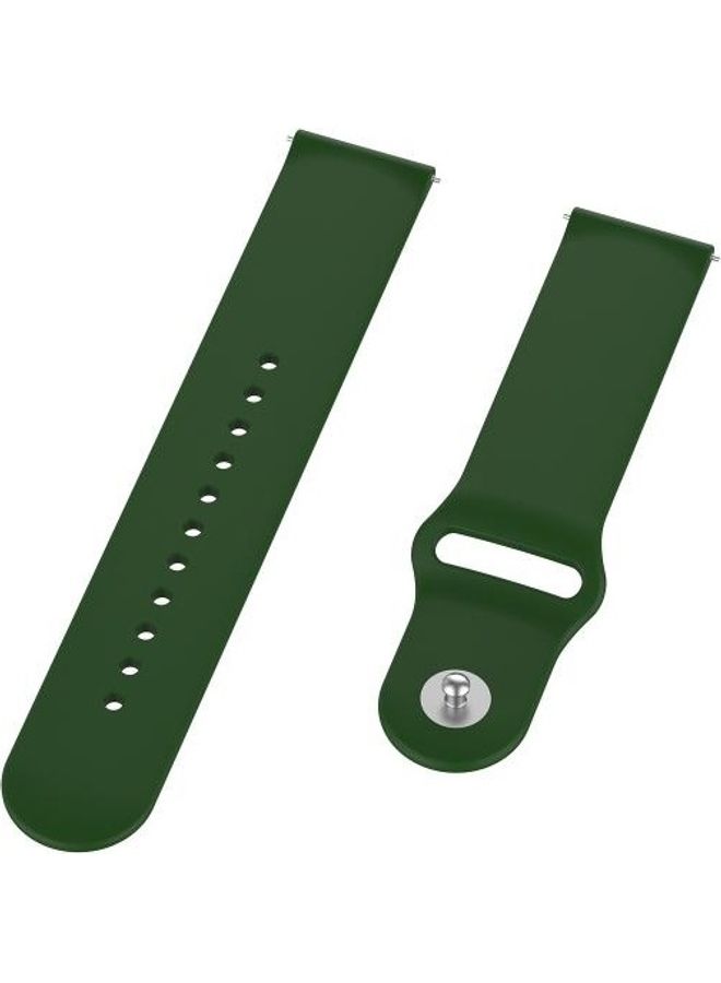 BGM Fashion Silicone Strap For Garmin Vivomove 3s / 4s 18mm SLR Buckle Green - Image 5