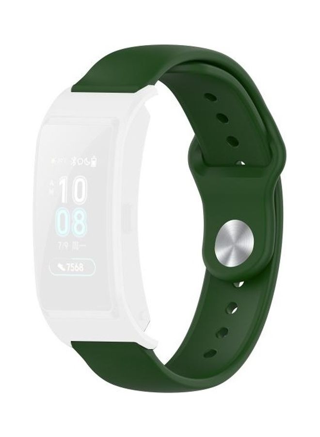 BGM Fashion Silicone Strap For Garmin Vivomove 3s / 4s 18mm SLR Buckle Green - Image 2