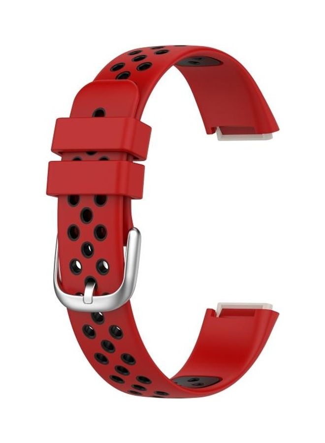 BGM Silicone Replacement Strap Watchband For Fitbit Luxe Red - Image 1