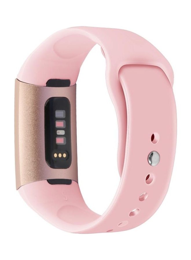 BGM Silicone Strap For Fitbit Charge 3 18mm Rose Pink - Image 3
