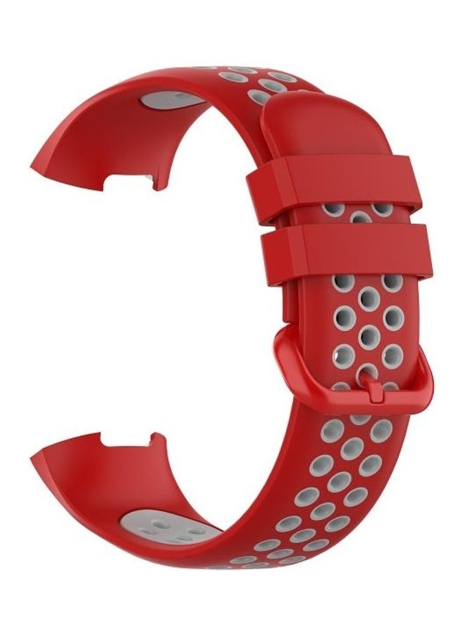 BGM Silicone Replacement Strap Watchband For Fitbit Charge 4 / Charge 3 / Charge 3 SE Red  - Image 2