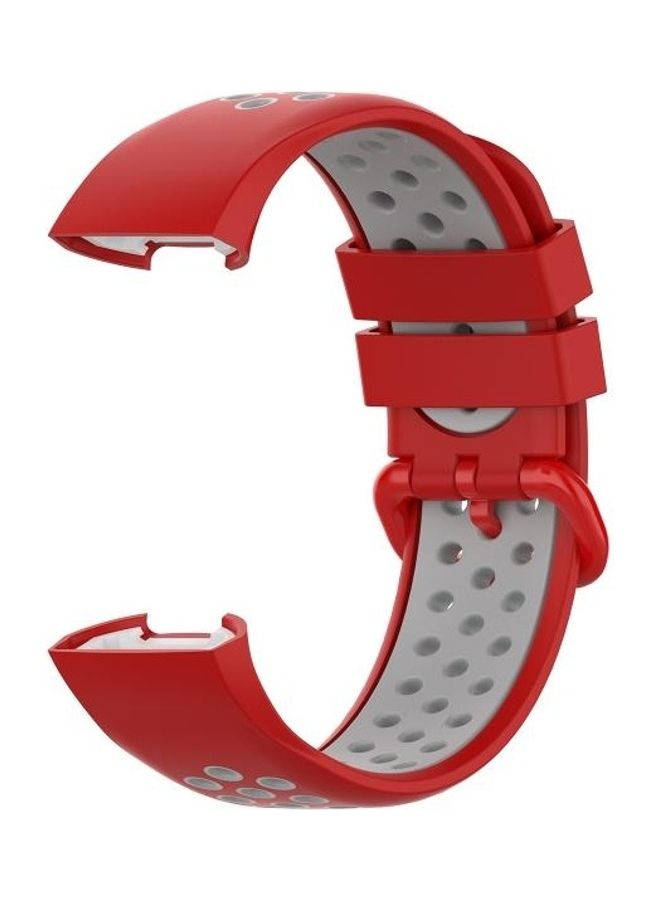 BGM Silicone Replacement Strap Watchband For Fitbit Charge 4 / Charge 3 / Charge 3 SE Red  - Image 3