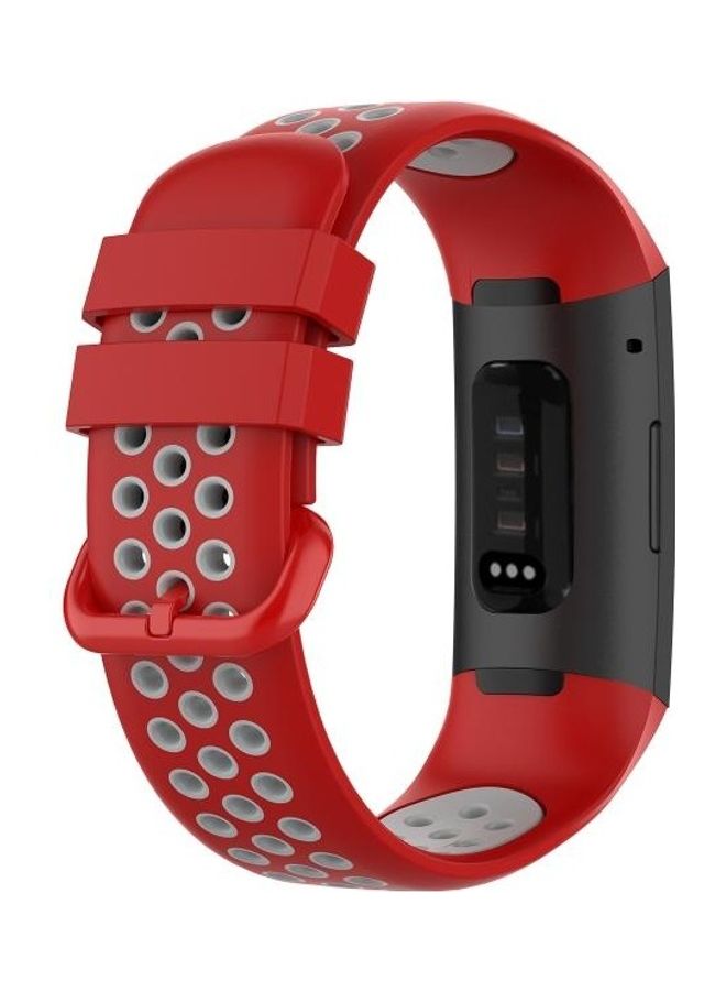 BGM Silicone Replacement Strap Watchband For Fitbit Charge 4 / Charge 3 / Charge 3 SE Red  - Image 5