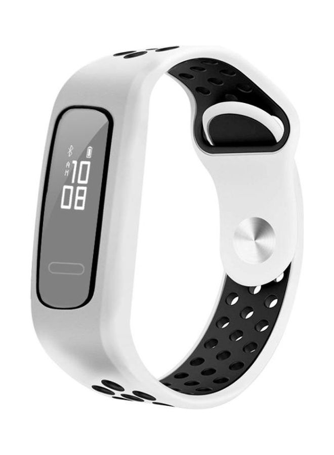 BGM Silicone Replacement Wrist Strap Watchband For Huawei Honor Band 4 Running Version/Band 3e White/Black - Image 1