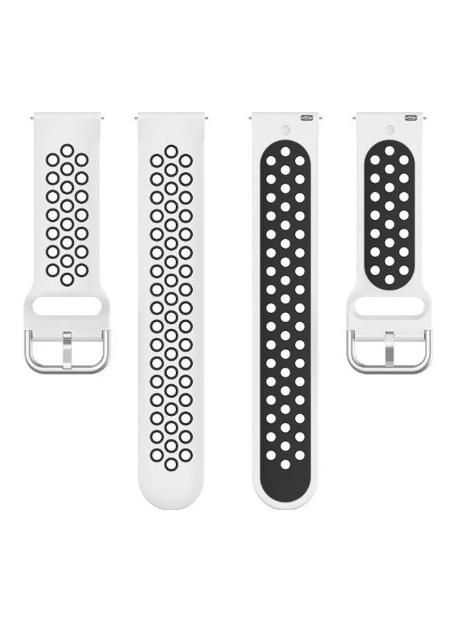 BGM Silicone Replacement Strap Watchband  For Huawei Watch 3 / 3 Pro 22mm Sport White/Black - Image 2