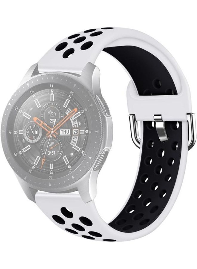 BGM Silicone Double Color Wrist Strap Watchband For Galaxy Watch 46 / S3 / Huawei Watch GT 1 / 2 22mm White/Black