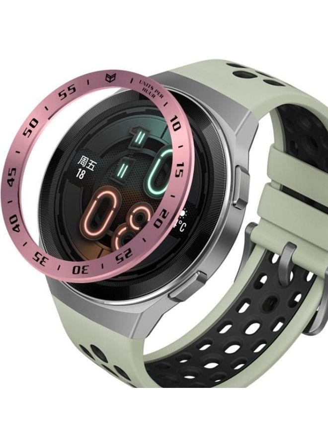 BGM Stainless Steel Bezel Ring For Huawei GT2e Smart Watch Rose Pink Ring Black Lettering - Image 2