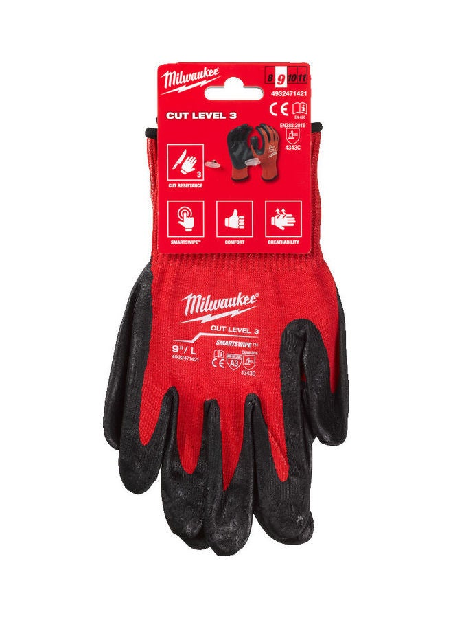 3 Cut Level Gloves - XL/10 Red/Black 25 x 18 x 3.1cm