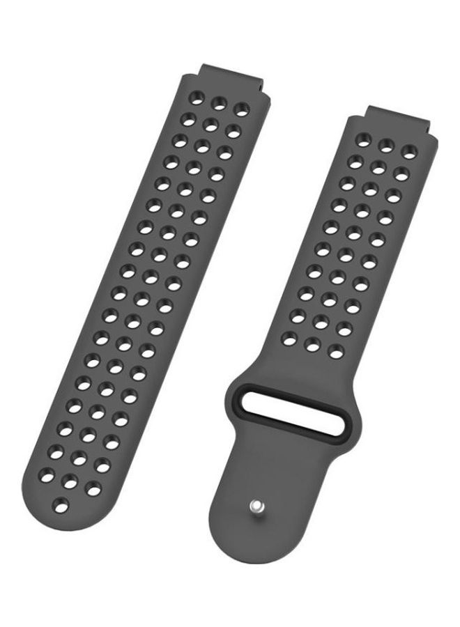 BGM Canvas Watch Strap For Garmin Forerunner 220 / 230 / 235 / 630 / 620 / 735 Black  - Image 2