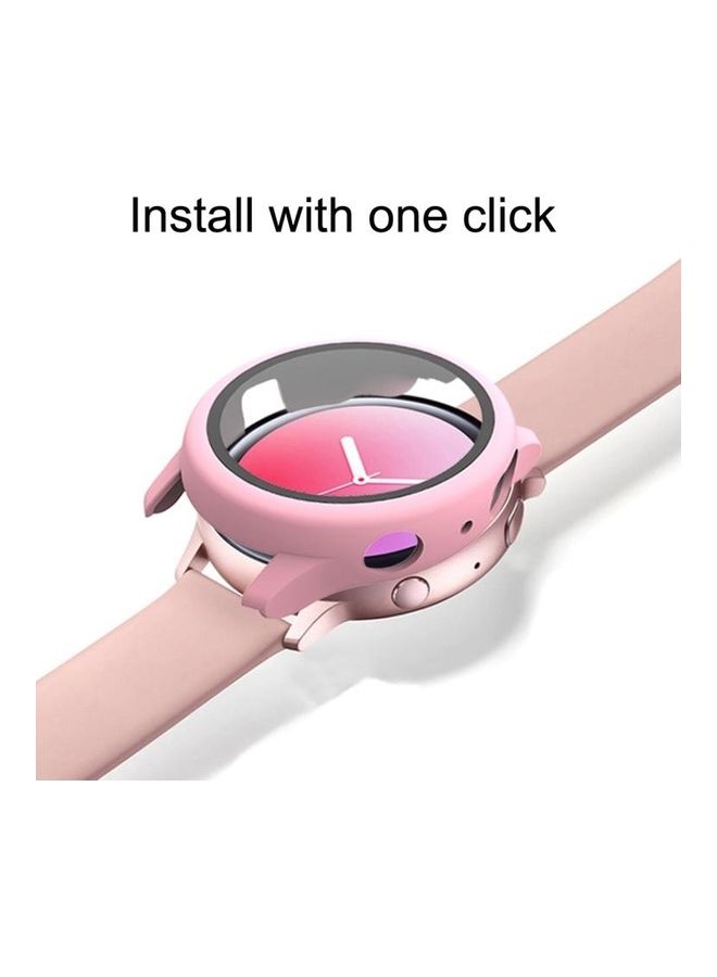 BGM Protective Case with Tempered Glass Film For Samsung Galaxy Watch Active 2 44mm PC Silver - Image 3