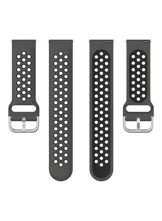 BGM Sport Two-color Silicone Replacement Strap Watchband For Huawei Watch 3 / 3 Pro 22mm Black - Image 2