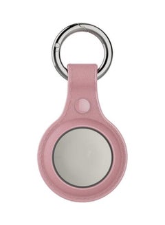 Shockproof Anti-Scratch Litchi Texture Silicone Protective Case Cover for Apple AirTag Pink