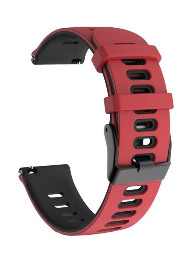 BGM Universal Two-Colour Silicone Replacement Strap Watchband 22mm For Garmin Vivoactive 4/Venu 2 Red/Black - Image 1