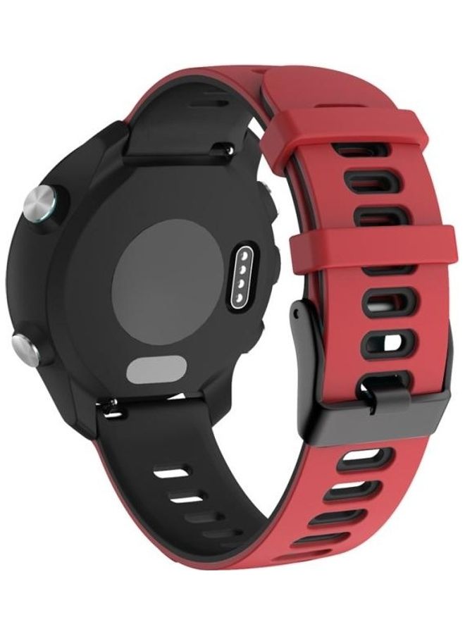 BGM Universal Two-Colour Silicone Replacement Strap Watchband 22mm For Garmin Vivoactive 4/Venu 2 Red/Black - Image 3