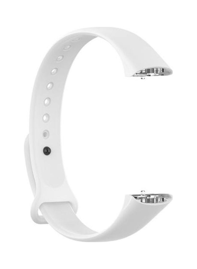 BGM Silicone Glossy Nail Button Replacement Strap Watchband For Samsung Galaxy Fit SM-R370 White - Image 2