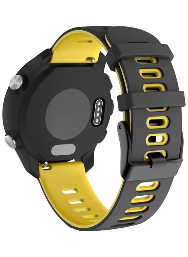 BGM Universal Two-Colour Silicone Replacement Strap Watchband 20mm For Garmin Vivoactive 3 / Venu Black/Yellow - Image 3