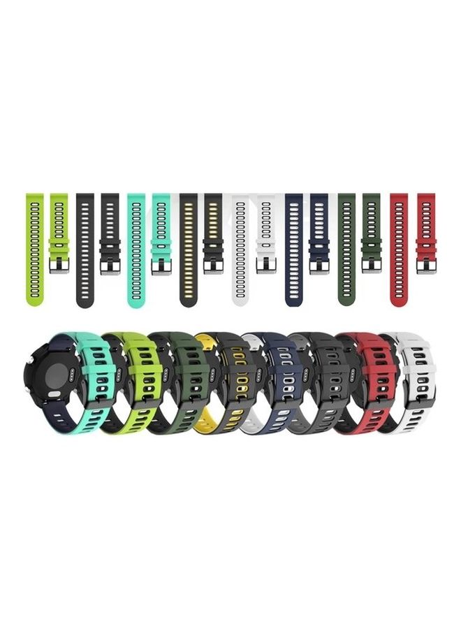 BGM Universal Two-Colour Silicone Replacement Strap Watchband 20mm For Garmin Vivoactive 3 / Venu Black/Yellow - Image 5