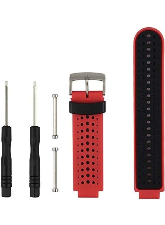 BGM Two Colour Silicone Sport Wrist Strap for Garmin Forerunner 230-235-620-630-735XT Red - Image 1