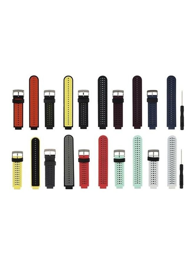 BGM Two Colour Silicone Sport Wrist Strap for Garmin Forerunner 230-235-620-630-735XT Red - Image 3