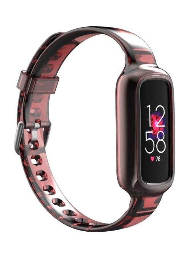 BGM Silicone Integrated Replacement Strap Watchband For Fitbit Luxe Red - Image 3