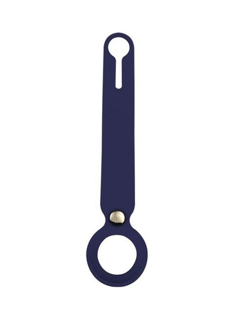Shockproof Anti-Scratch Silicone Case With Hanging Strap For Apple AirTag Dark Blue