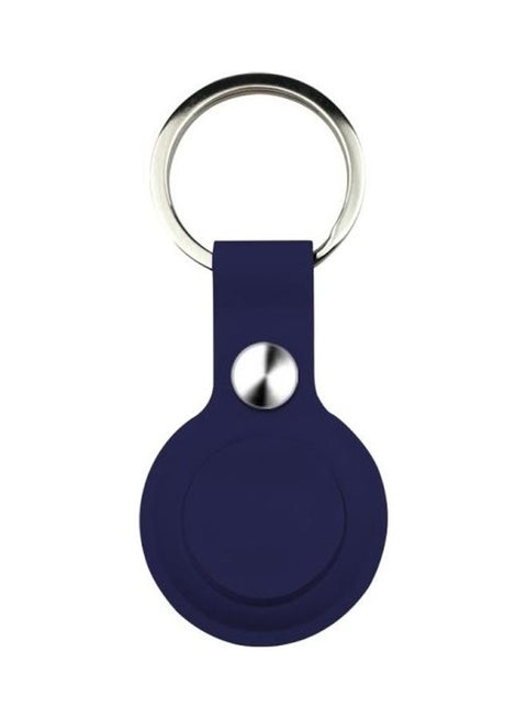 Shockproof Anti-Scratch Silicone Soft Case with Keychain Ring For Apple AirTag Dark Blue