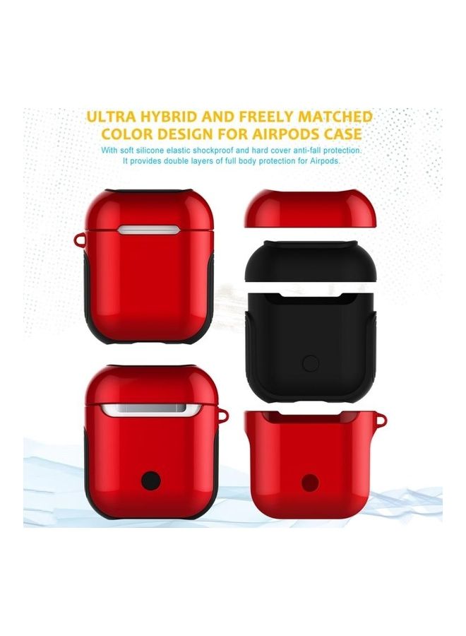 BGM - Varnished PC Bluetooth Earphones Case Anti-lost Storage Bag for Apple AirPods 1/2 Red - Image 1