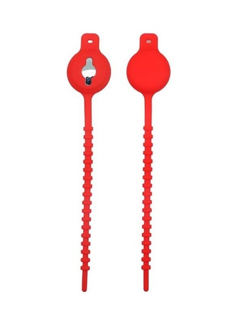 Drawstring Type Luminous Silicone Protective Case for Apple AirTag Red