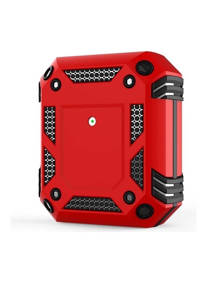 BGM Iron Man Four-corner Shockproof Earphone Protective Cover For AirPods 1/2 Red 