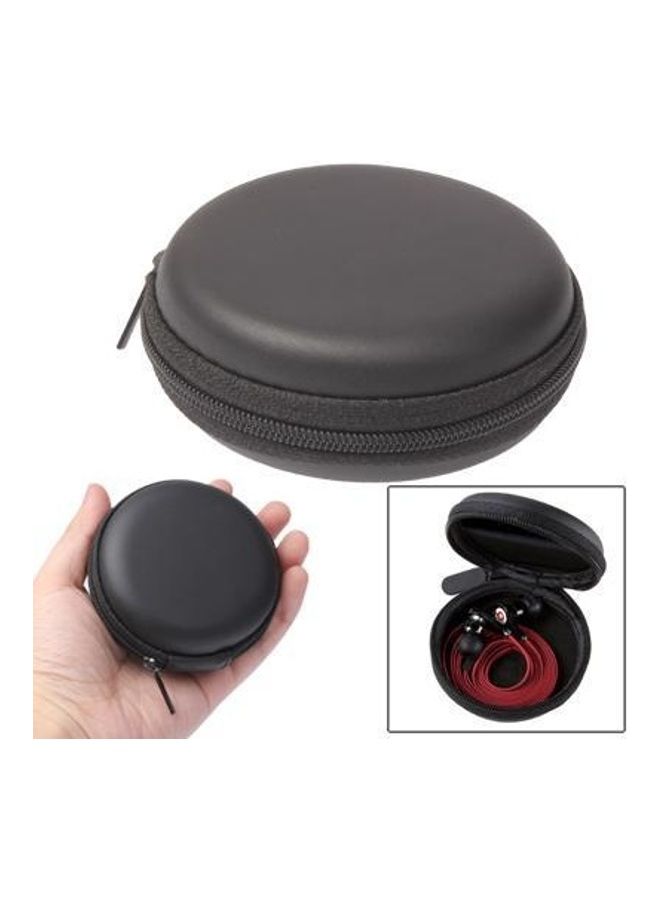 BGM Circular Carrying Bag Box for Headphone/Earphone Black - Image 1