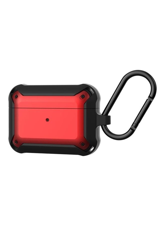 بي جي إم علبة حماية واقية بتصميم بامبل بي أرمور مضادة للصدمات من السيليكون لسماعات آير بودز برو أحمر