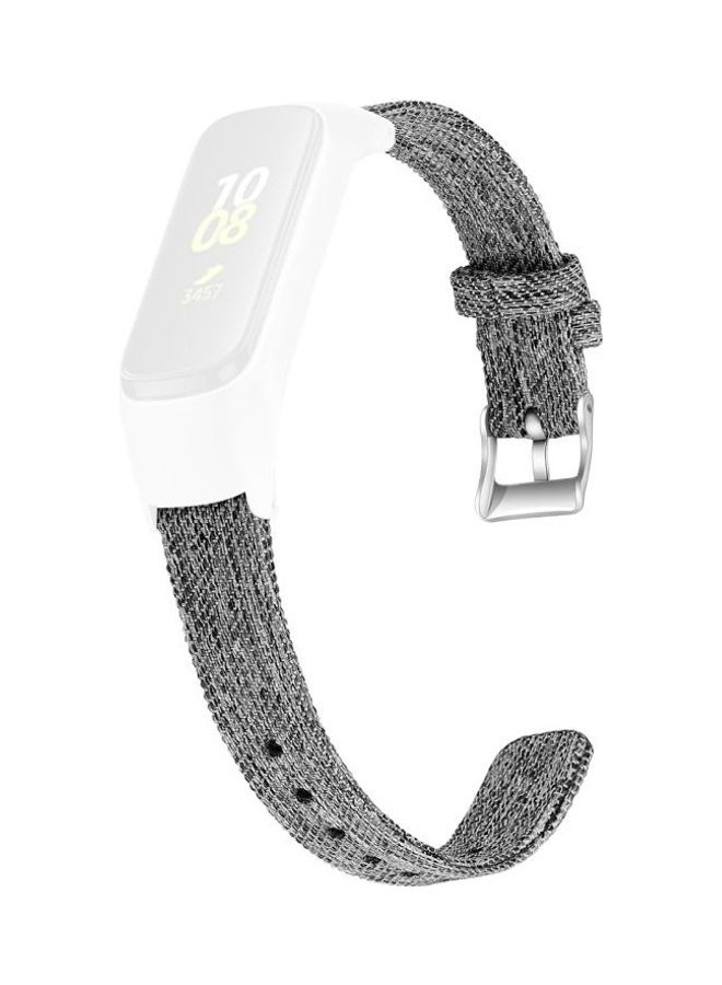 BGM Stainless Steel Canvas Strap For Samsung Galaxy Fit Black - Image 2