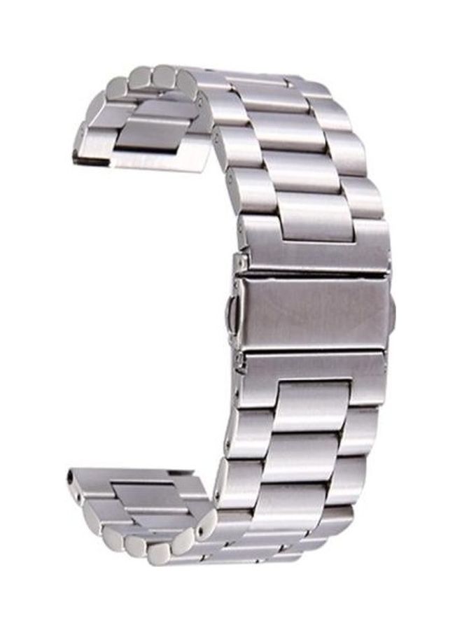 BGM For Samsung Gear S3 Classic Smart Watch Butterfly Buckle 3 Beads  Watchband Silver - Image 1