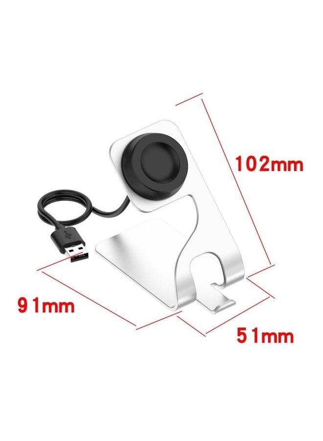 BGM For Huawei Watch 3 And 3 Pro Universal Metal Magnetic Charger Holder Silver - Image 3