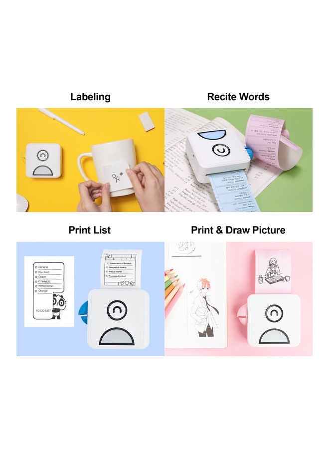 L1 Portable Thermal Photo And Receipt Label Maker Printer Pink/White  - Image 2