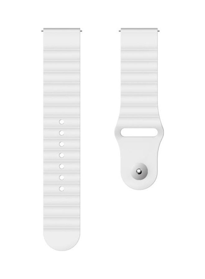 BGM Reverse Buckle Wave Silicone Strap Watch Band 22mm For Huawei Watch GT2e/GT2 46mm White - Image 2