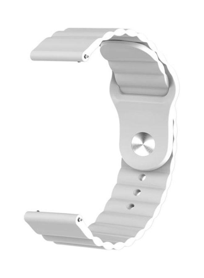 BGM Reverse Buckle Wave Silicone Strap Watch Band 22mm For Huawei Watch GT2e/GT2 46mm White - Image 1