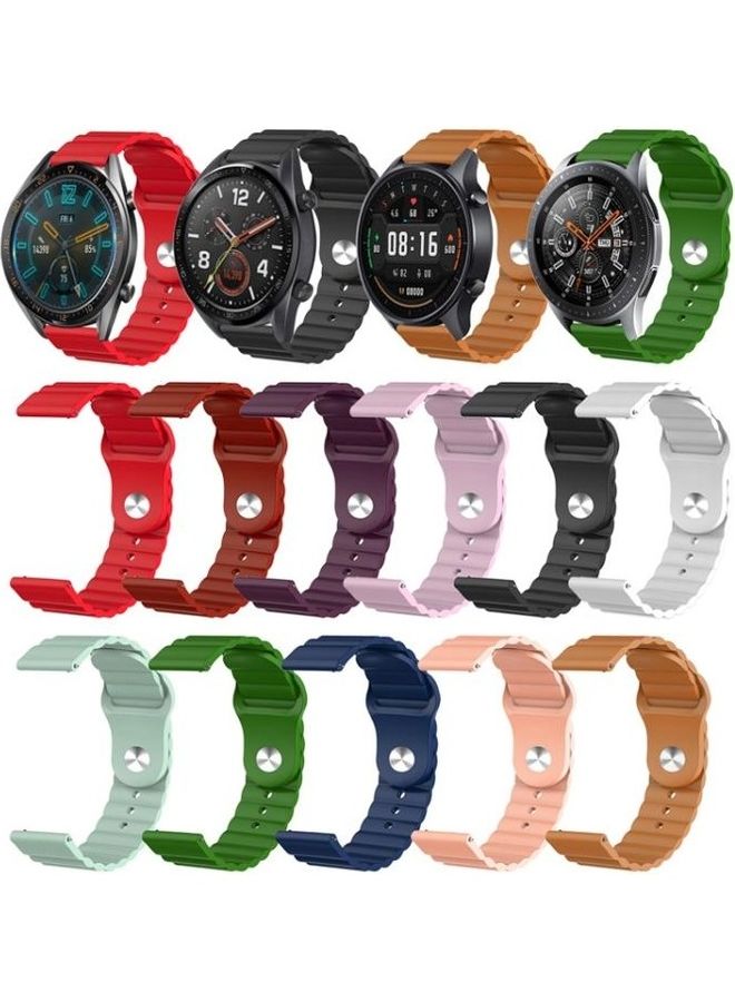 BGM Reverse Buckle Wave Silicone Strap Watch Band 22mm For Huawei Watch GT2e/GT2 46mm White - Image 4