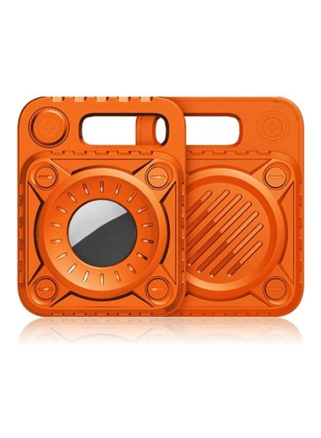 BGM - Punk Armor Anti-Scratch TPU Protective Cover Case With Keychain Hook Loop For Apple AirTag Orange - Image 1