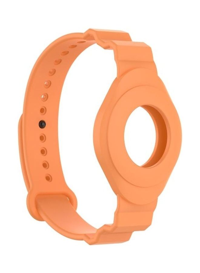 BGM Armor Silicone Strap Watchband for Apple AirTag Orange - Image 1
