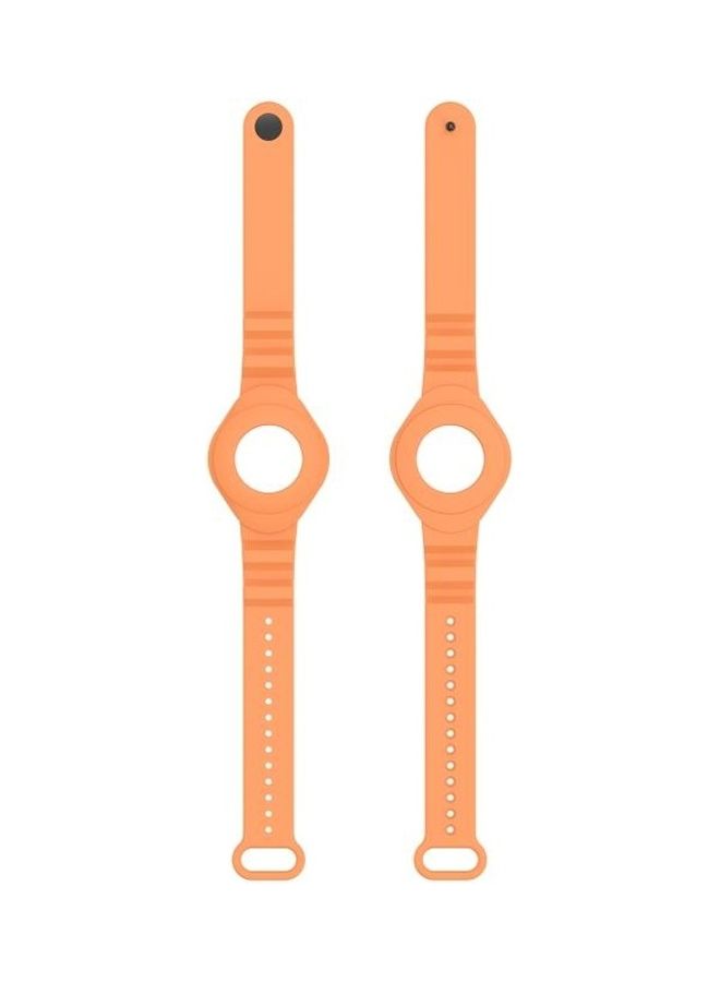 BGM Armor Silicone Strap Watchband for Apple AirTag Orange - Image 2