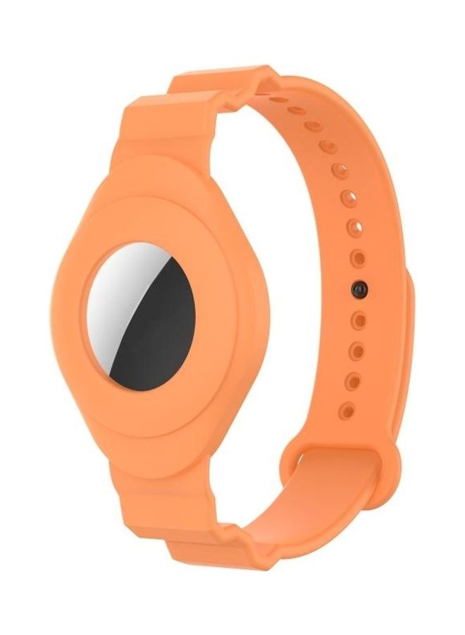 BGM Armor Silicone Strap Watchband for Apple AirTag Orange - Image 3