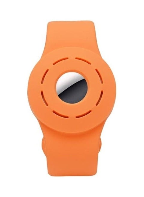 Anti-Scratch Shockproof Silicone Bracelet Strap Protective Cover Case for Apple AirTag Orange