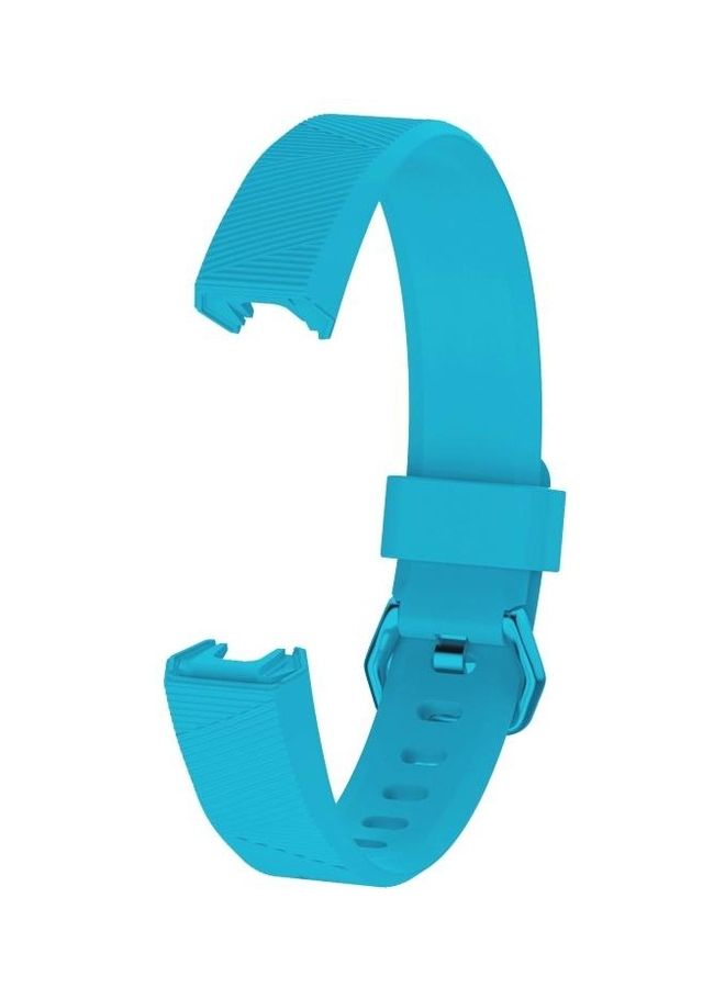 BGM Solid Color Silicone Wrist Strap For Fitbit Alta / HR Sea Blue - Image 3