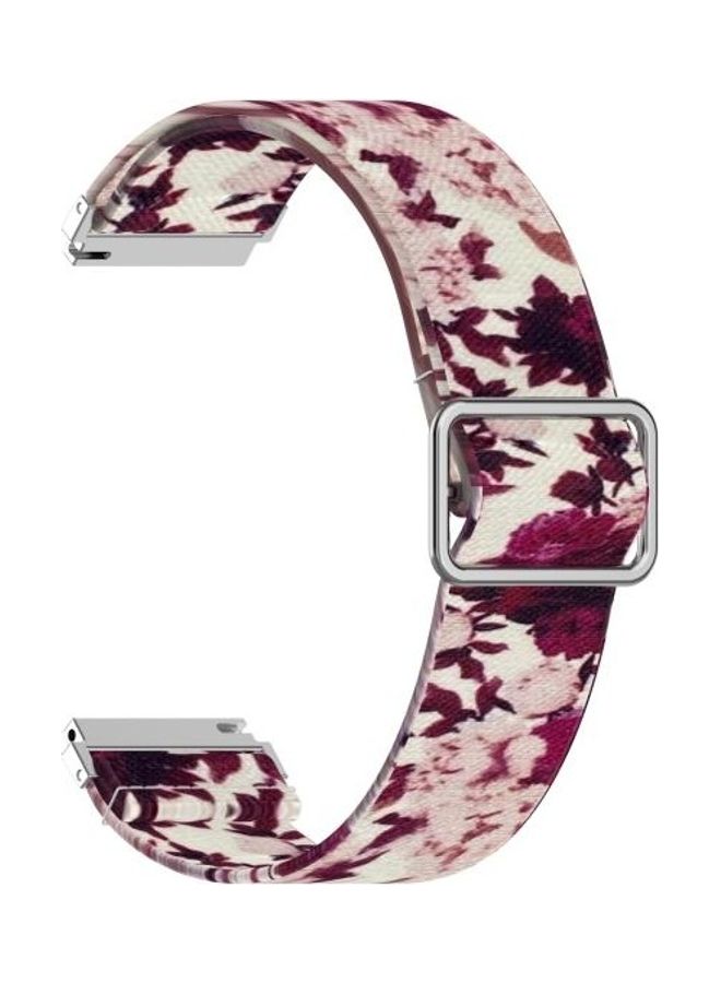 BGM Adjustable Elastic Printing Replacement Watchband 20mm For Samsung Galaxy Watch Active2 / Active Peony - Image 1