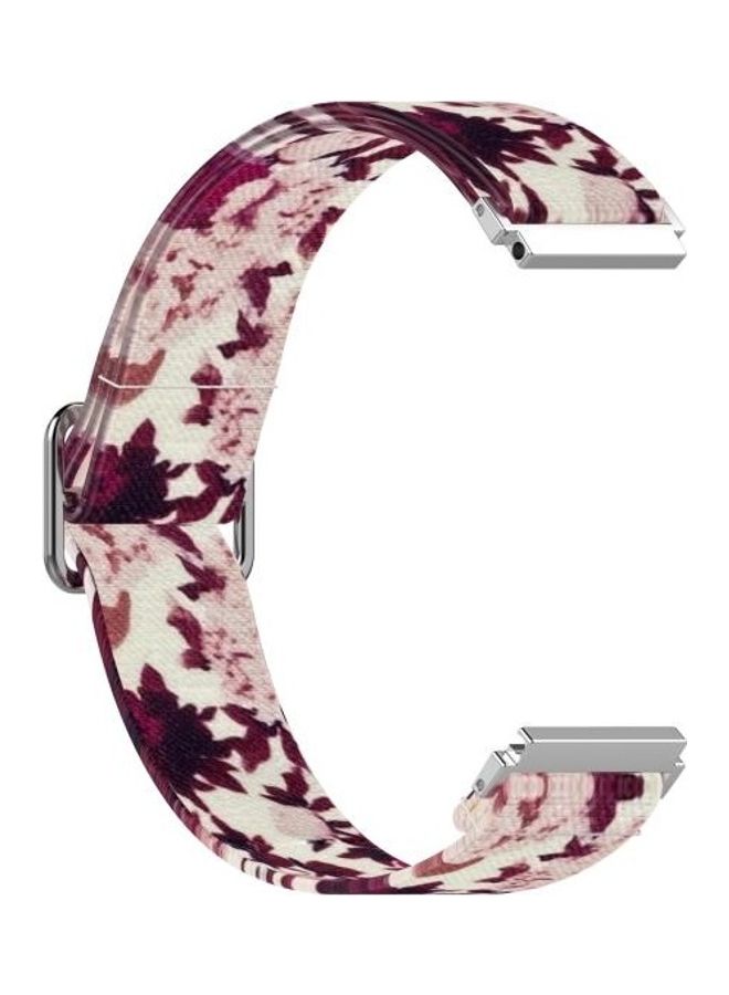 BGM Adjustable Elastic Printing Replacement Watchband 20mm For Samsung Galaxy Watch Active2 / Active Peony - Image 2