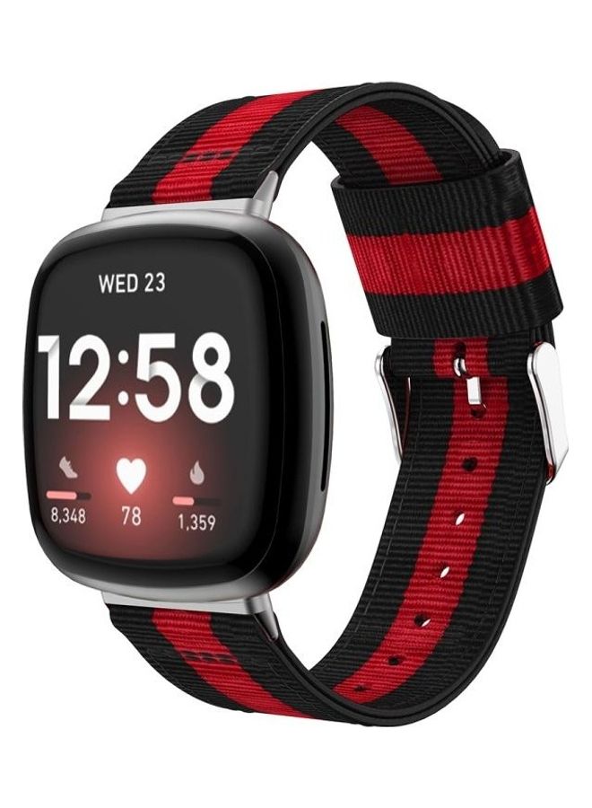 BGM Nylon Replacement Strap Watchband For Fitbit Versa 3 Red - Image 3