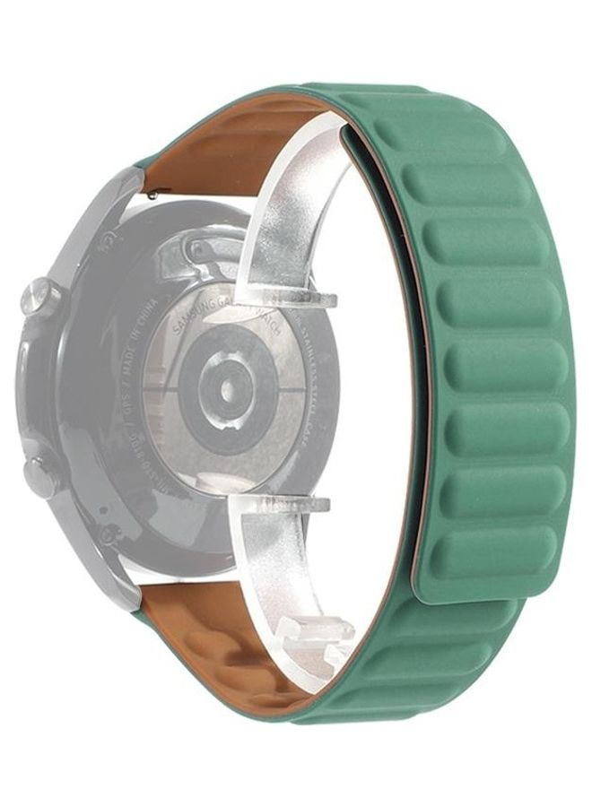 BGM Silicone Magnetic Replacement Strap Watchband For Samsung Galaxy Watch 3 45mm Pine Needle Green - Image 1